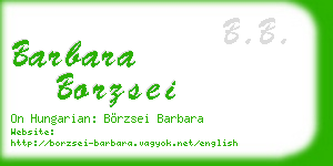 barbara borzsei business card
