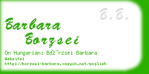barbara borzsei business card